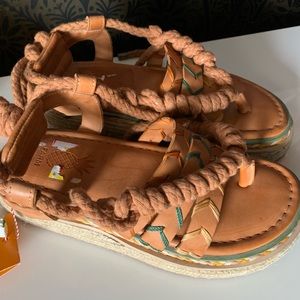 Farm Rio Tan Sand Rope Sandals 7